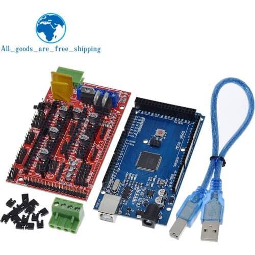 TZT Mega 2560 R3 Mega2560 REV3 + RAMPS 1.4 Controller for Arduino 3D Printer arduino kit Reprap MendelPrusa