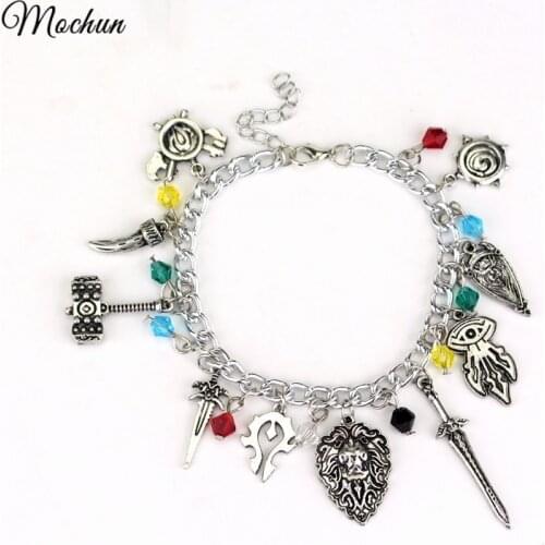 MQCHUN Game Crystal beads Fashion pendant Legend Bracelet Hammer Alloy Charm Jewelry Christmas Gift For Men Woman 2017