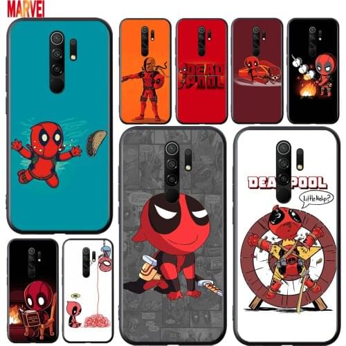 Deadpool Marvel Cartoon Soft TPU For Xiaomi Redmi 9i 9T 9A 9C 9 8A 8 GO 7 7A S2 Y2 6 6A 5 A 4X Prime Pro Plus Black Phone Case