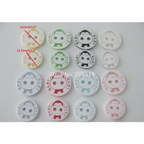NBNLKW 100pcs children buttons two sizes for choose 1/2"&3/5" lovely shirt button sewing accessories