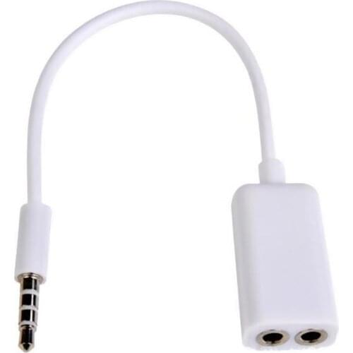 Newest 3.5mm Male AUX Jack Splits Dual 3.5mm Female Headphone Audio Adapter Cable For iPhone Mp3 Earphone Headset
