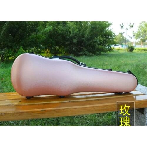 New full size 4/4 Violin Case Carbon gold High strength load-bearing pink color yinfente