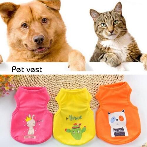 Dog Clothes For Small Dogs Cute Printed Spring Pets T-shirt Puppy Dog Clothes Pet Cat Vest Cotton T-shirt Pug Apparel Costumes