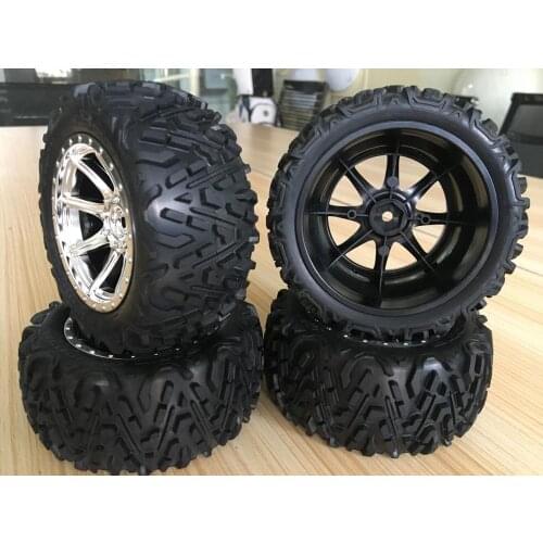 Original Arrma 1/10 Short Course silver wheel tire set for 1/10 SC-A10 A10 VKAR Hobao 10SC SENTON BLX 4PCS