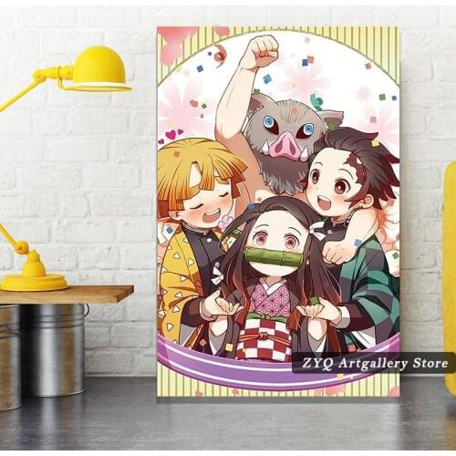 Demon Slayer Posters Kamado Nezuko Wall Poster Cute Art for Room Painting Picture Home Decor Japanese Anime Fans' Gifts