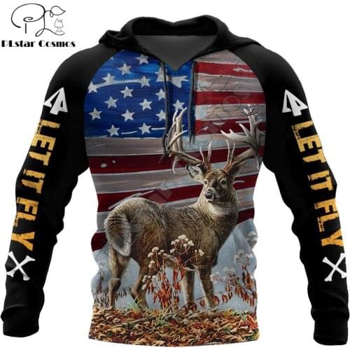 Drop shipping Deer Hunting 3D All Over Printed Men Hoodie Unisex Deluxe Hoodies Zip Pullover Casual Jacket Tracksuit KJ375