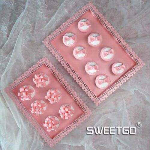 Rectangle CakeTray trays for the kitchen pink serving tray metal home storage tray decoration Wedding cake plate SNTP011