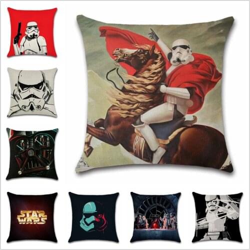Soldier Cartoon Printed cushion cover Polyester Linen Pillow case sofa Chair Decorative for home kids boy bedroom friend gift