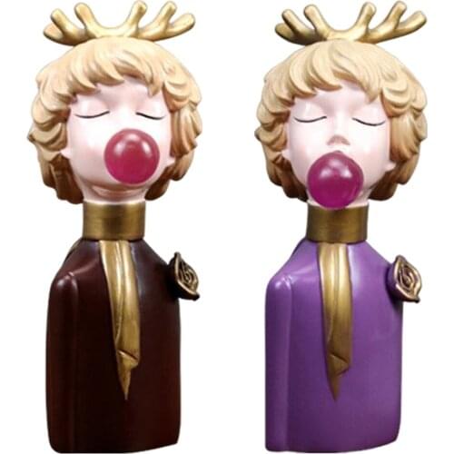 Blowing Bubble Girl Statue Bubbles Girl Statue Figures Valentines Day Gift