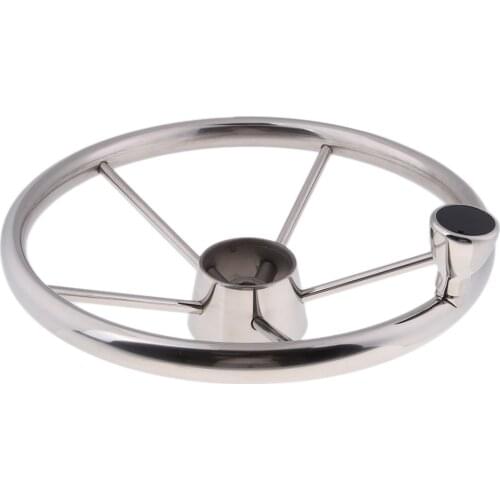 Marine Boat Steering Wheel 5 Spoke (3/4inch Tapered Shaft), Sports Wheel for Most Marine Boats,Yacht, Pontoon