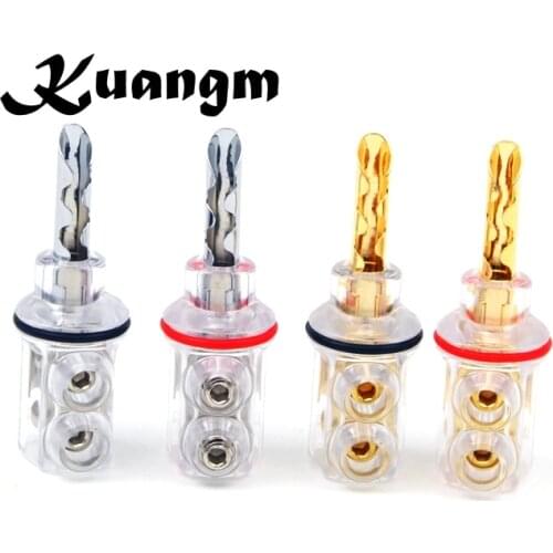 High Performance Gold plated Banana Lock Plug audio Connectors HiFi Speaker Banana Connectors 8mm