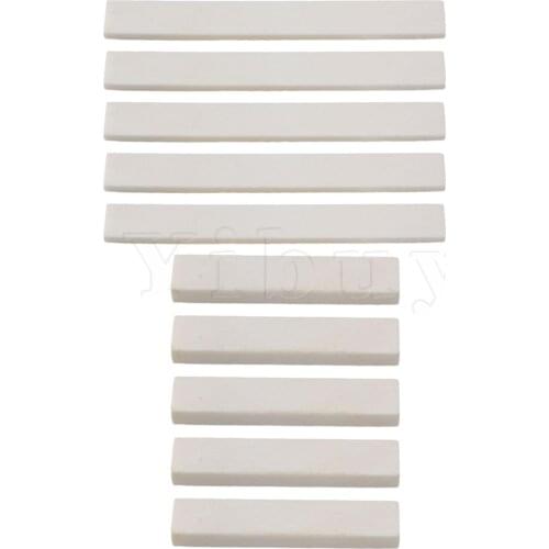 Yibuy 5 Sets Hard Bone Blank Saddle Nut for Accoustic/Classical Guitar White