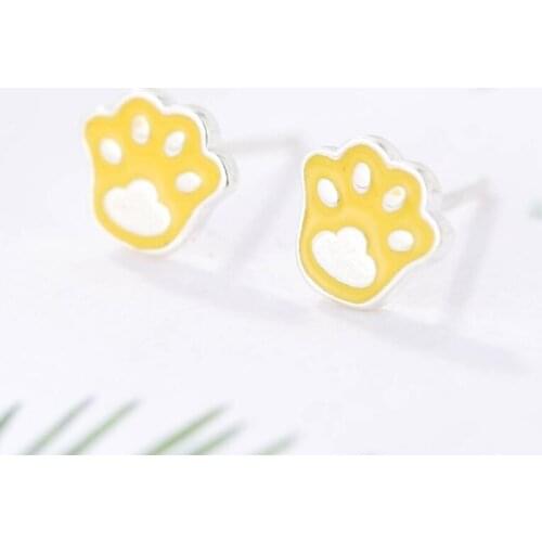 Literary Fresh Cat Claw 925 Sterling Silver Elegant Simple Sweet Temperament Personality Trendy Female Stud Earrings SEA196