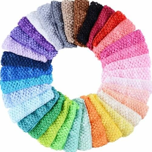10PCS/lot 4cm Silk Knitted Crochet Headband Colorful Baby Girls Childrens Hair Accessories Elastic Band Toddler Head Wear