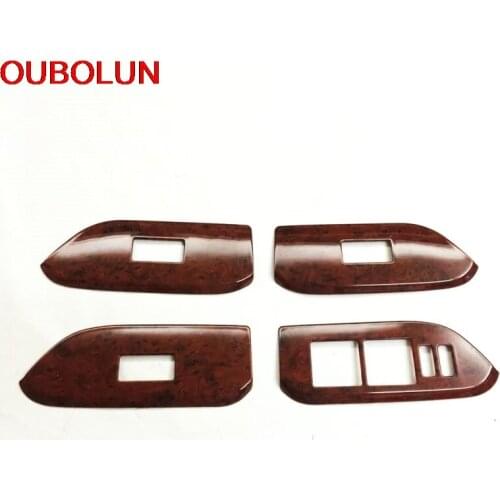 4pcs For Toyota Prado 2014 2015 ABS Chrome Interior Armrest Window Lifter Botton Panel Cover Trim Auto Accessories