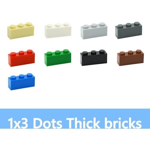 1x3 Dots 50PCS DIY Building Blocks 1*3 Dots Thick Figures Bricks Educational Creative Size Compatible With 3622 Toy for Children
