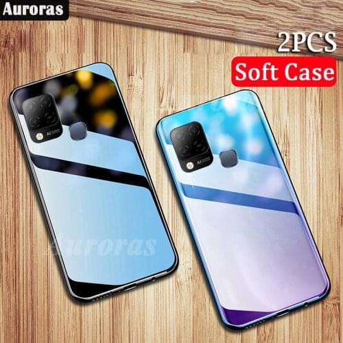 Auroras 2 Pcs For Infinix Hot 10 S Case Transparent Clear Water Soft Phone Cover For Infinix Hot 10S Clear Phone Cases