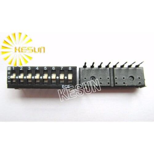 FREE SHIPPING 10PCSx 100% Original ETA108 8P 2.54mm 3 way ON-OFF-ON Black DIP Switch ETA108EZ