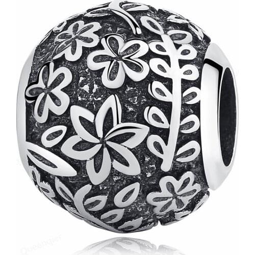 925 Sterling Silver Flower European Charms Bead Fit Original Charms Bracelets DIY Pendant Charm Beads Girl Women Jewelry Making