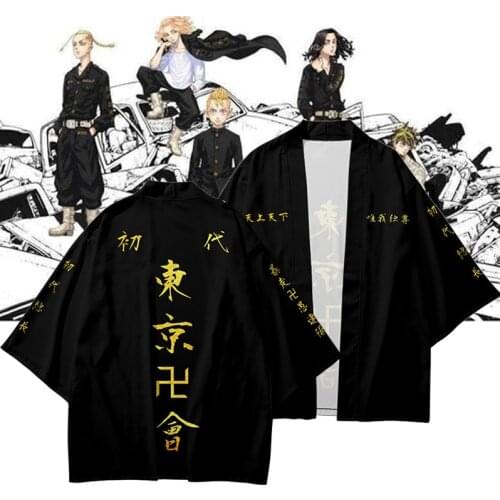 Anime Tokyo Revengers Cloaks Black White Tops Hanagaki Takemichi Ken Ryuguji Short-sleeve Tee Pants Streetwear Tshirt Summer