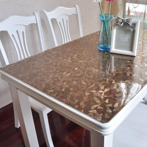 Coloured soft glass table cloth, plastic table mat Rectangle Waterproof table Oil cloth Table Cover Decor Kitchen Table cloth