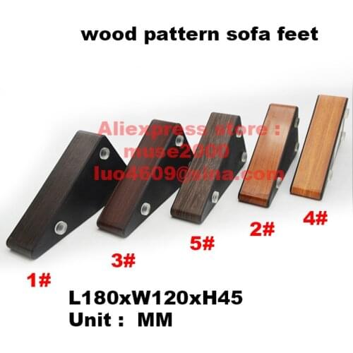 45mm 180X120 height sofa pad feet wood pattern steel wall ABS body plastic furniture floor bed standoff feet triangle and oblong