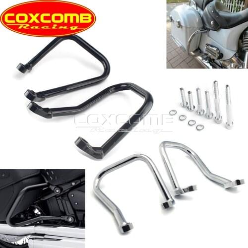 For Softail FLHC FLHCS Heritage Classic FLHC 114 FLHCS 2018-2020 1 Pair Black/Chrome Saddlebag Guard Engine Crash Bar Protection