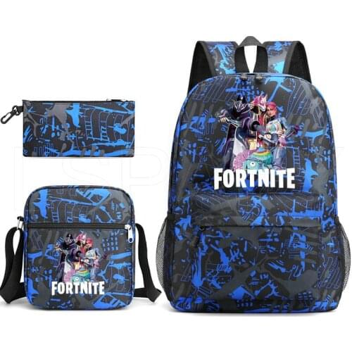 FORTNITE Boys Backpacks 3pcs/Set Canvas Waterproof Backpack Men Messenger Bag Pencil Case Woman School Backpack Travel bags