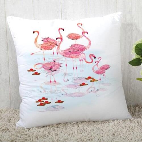 Custom Flamingo Pillow Cases Square Pillowcase Christmas Zippered Pillow Cover 40*40cm,45*45cm(One Side)