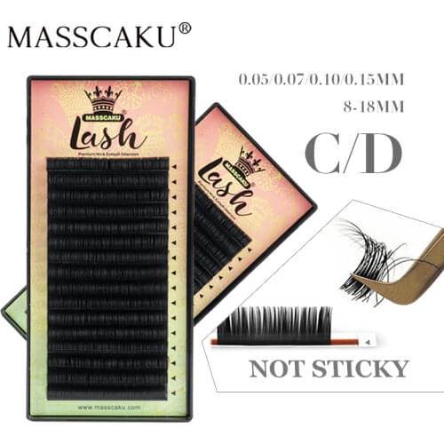 MASSCAKU lash trays 0.05 0.07 volume russian PBT korean private label custom pink trays individual mink eyelash extension