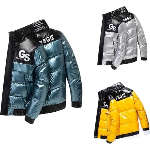 Novel Winter Men Down Collar Oversized Parkas Mens Overcoats Thick Puffy Side Zipper Casual Coats Windproof