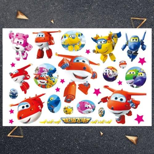 Hasbro small plane child sticker Children Cartoon Temporary Tattoo Sticker For Boys Cartoon Toys Waterproof Party Kids Gift
