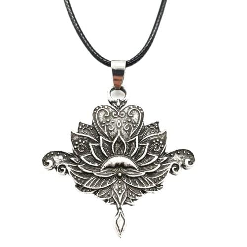 Nostalgia Lotus Flower OM Yoga Mandala Pendant Vintage Necklace Indian Jewellery
