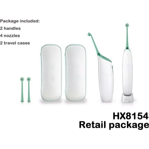 New Philips Sonicare AirFloss Rechargeable Sonicare AirFloss 2 Handles 4 Nozzles HX8154 in box