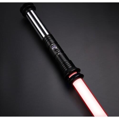 SaberFeast New Dueling Lightsaber RGB Laser Sword Swing on 10 Soundfonts Metal Handle Blaster FOC Cosplay Brinquedos-TSK-E04