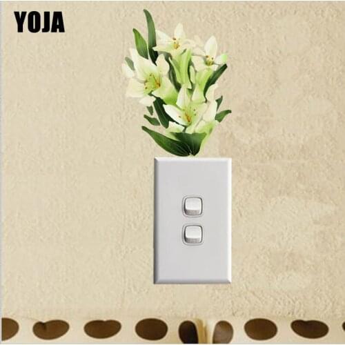 YOJA Fragrant Beautiful Lily Flower Sticker Decal Design Fashion Classic Colorful Cartoon Plant PVC Wall Sticker 13SS0027
