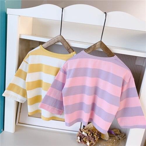 Autumn Unisex Kids Shirts Casual Korean Striped Long Sleeves Tops for Girls Boys Clothing Cotton Toddler Baby Tees New Arrival
