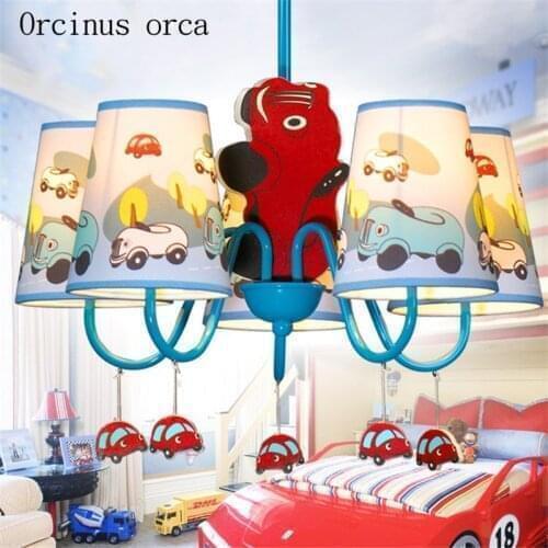 Mediterranean blue cartoon car chandelier childrens room boy bedroom childrens European creative Chandelier free shipping