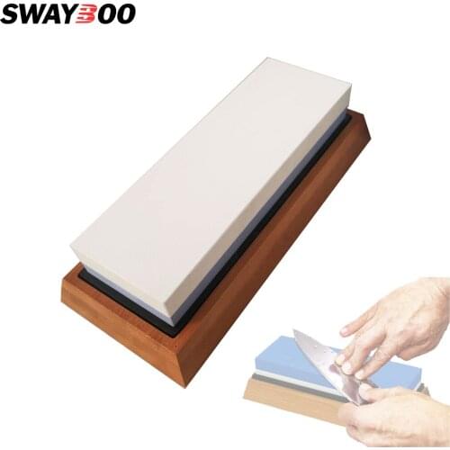 Swayboo 3000 Grit White Corundum Double Side Whetstone Silicone Base Petroleum Stone Household Kitchen Sharpening Hand Tool