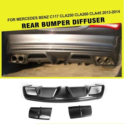 Carbon Fiber / FRP Car Rear Diffuser Lip for Mercedes Benz CLA-Class C117 CLA250 CLA260 CLA45 Sedan 2013 2014