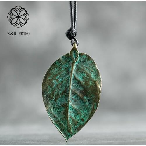 Vintage Jewelry Statement Long Necklaces Pendants 2021 Leaf Pendant For Women and Men Choker Long Necklace Jewellery Accessories