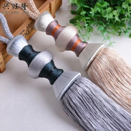 XWL 2Pcs Curtain Tiebacks Tassel Brush Tower Straps Hanging Bind Ropes Belt Ball Buckle Hook Holder Curtain Accessory Tieback