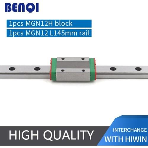 Cnc motion machine parts linear guide MGN12H block 1pc + 1pc rail MGN12 -145mm rail guide price low