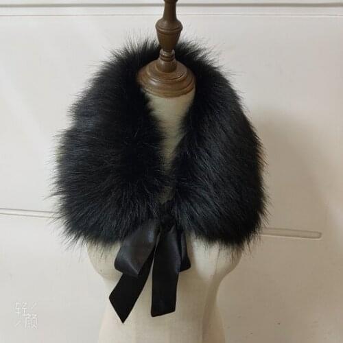 Lady Blinger exclusive fake fur collar silk ribbons faux fox fur scarves neck warmer cosplay raccoon fur scarves decor fur