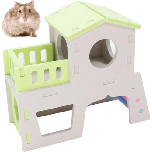 1pc Hamster Hideout House Double Layer Funny Hamster House Toy Small Animal House хомяк Toy For Samll Pet Supplies