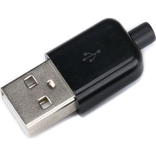 10/5pcs USB 2.0 Type A Male USB 4 Pin Plug Socket Connector With Black Plastic Cover Type-A DIY Kits