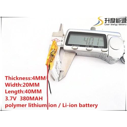 10pcs [SD] 3.7V,380mAH,[402040] Polymer lithium ion / Li-ion battery for TOY,POWER BANK,GPS,mp3,mp4,cell phone,speaker