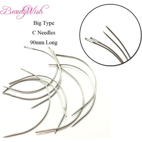 12Pcs C Style Weaving Needle For Hair Weft 90mmBig Curved Needles For Hair Track Weft Weave Sewing