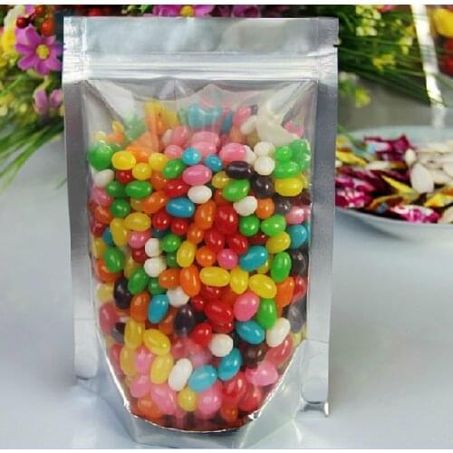 1500Pcs/Lot 6.3''x9.4'' (16x24cm) Food Coffee Nut Storage Self Seal Ziplock Bag Mylar Stand Up Aluminum Foil Clear Packing Bags