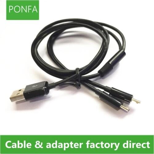 2 in 1 USB 2.0 A male to 2 Micro 5 pin 2 Mini USB 5 Pin Male data Sync charging cable usb to 2 V8 & V3 Cable Adapter 1m